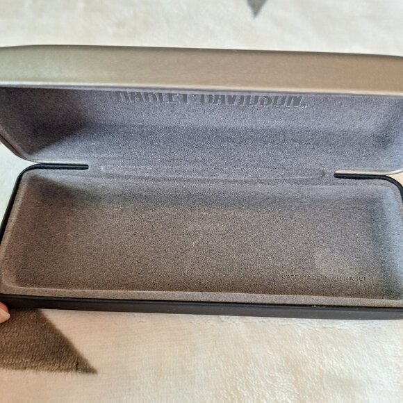 Harley Davidson Gray Satin Black Hard Shell Eye Glass ~ Sunglasses Case - Picture 6 of 8